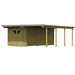 Karibu Doppelcarport Eco 2 Variante A inklusive Abstellraum