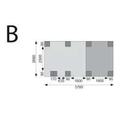 Karibu Einzelcarport Eco 2 Variante B inkl einem Einfahrtsbogen Tiefe 576 cm