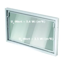 Kippfenster 60 x 50 cm weiß Einfachglas 3-Kammer-Profil