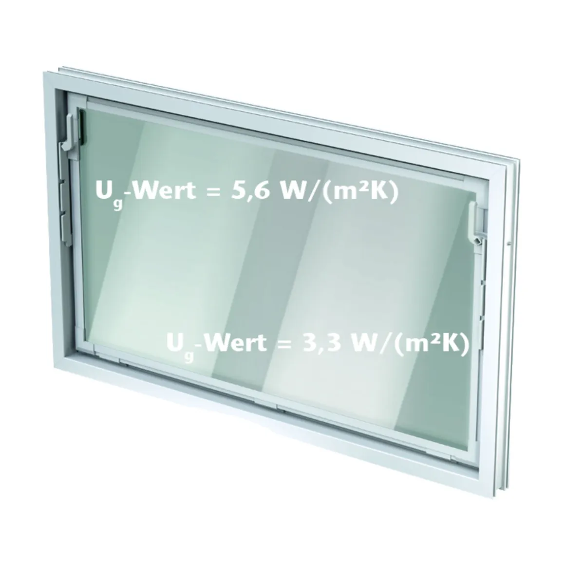 Kippfenster 80 x 60 cm weiß Isoglas 3-Kammer-Profil