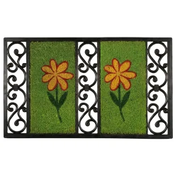 Kokosgummimatte Salome Flower 45 x 75 cm grün