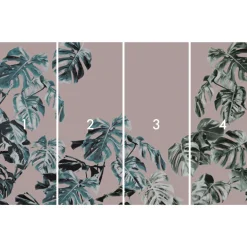Komar  Vlies Fototapete Monstera Rosé 400x250 cm