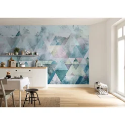 Komar  Vlies Fototapete Triangles Blue 400x250 cm