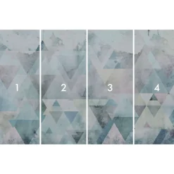 Komar  Vlies Fototapete Triangles Blue 400x250 cm