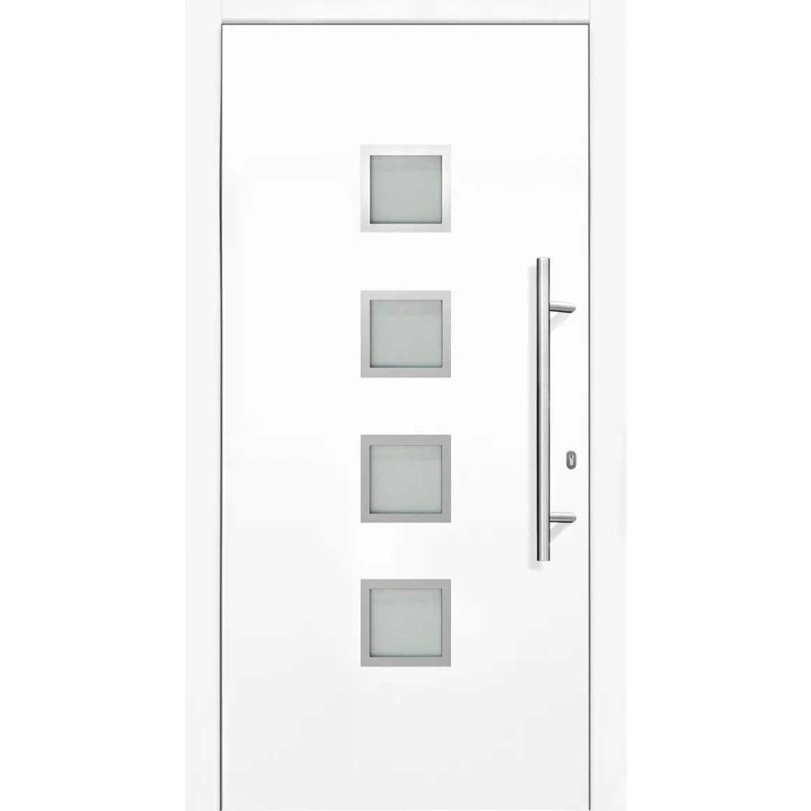 Kunststoff-Haustür Prestige KP08 DIN R weiß 110 x 210 cm