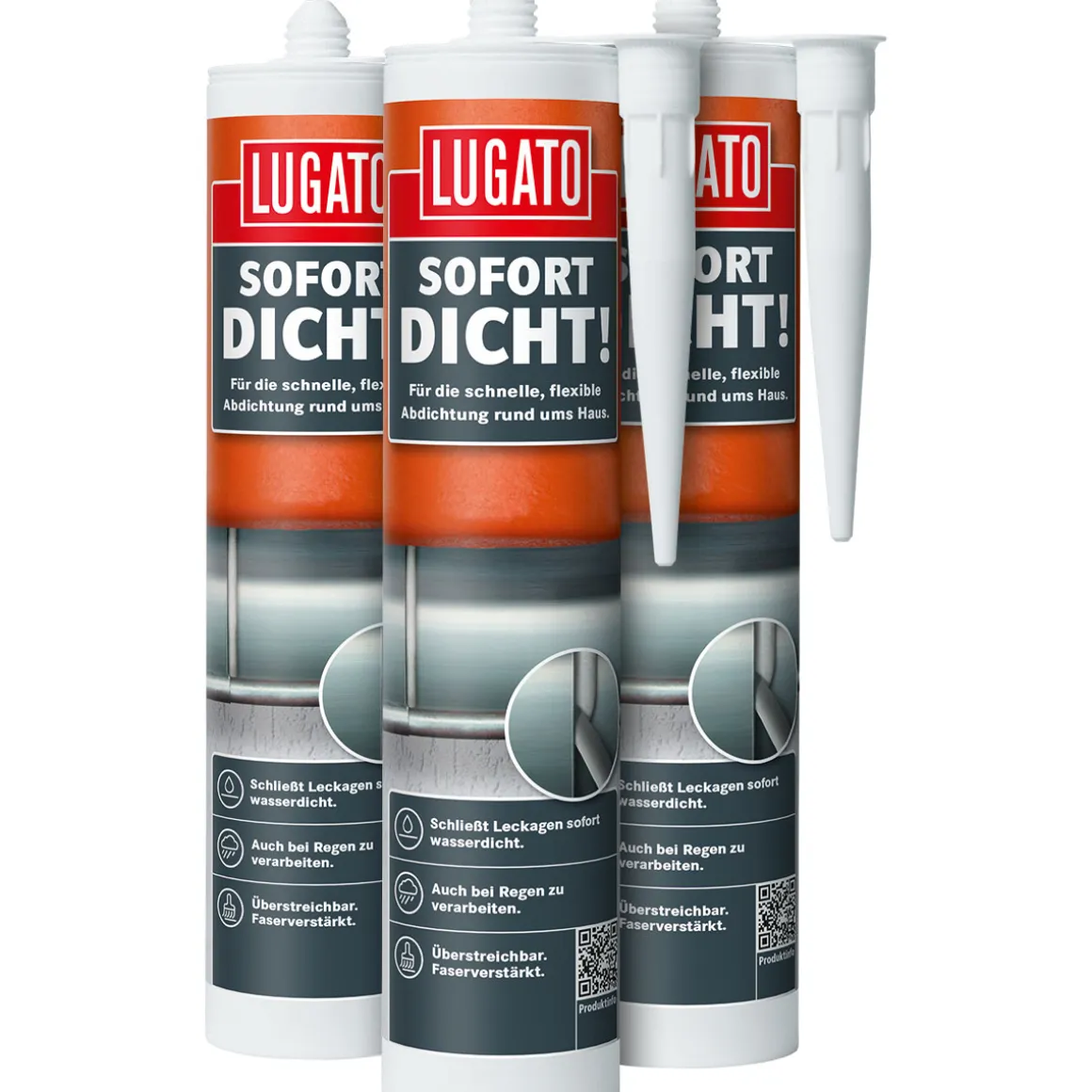 Lugato Dichtungsmasse Sofort Dicht! grau 310 ml