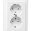 Merten SCHUKO-Doppelsteckdose System M polarweiß