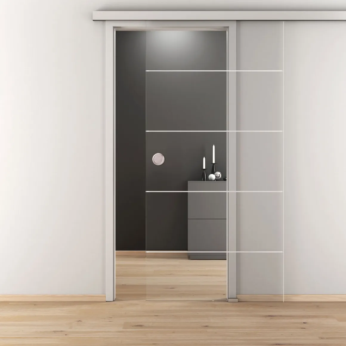 Novadoors Glasschiebetür NOVA 582 ESG klar 93,5 x 205,8 x 8 cm