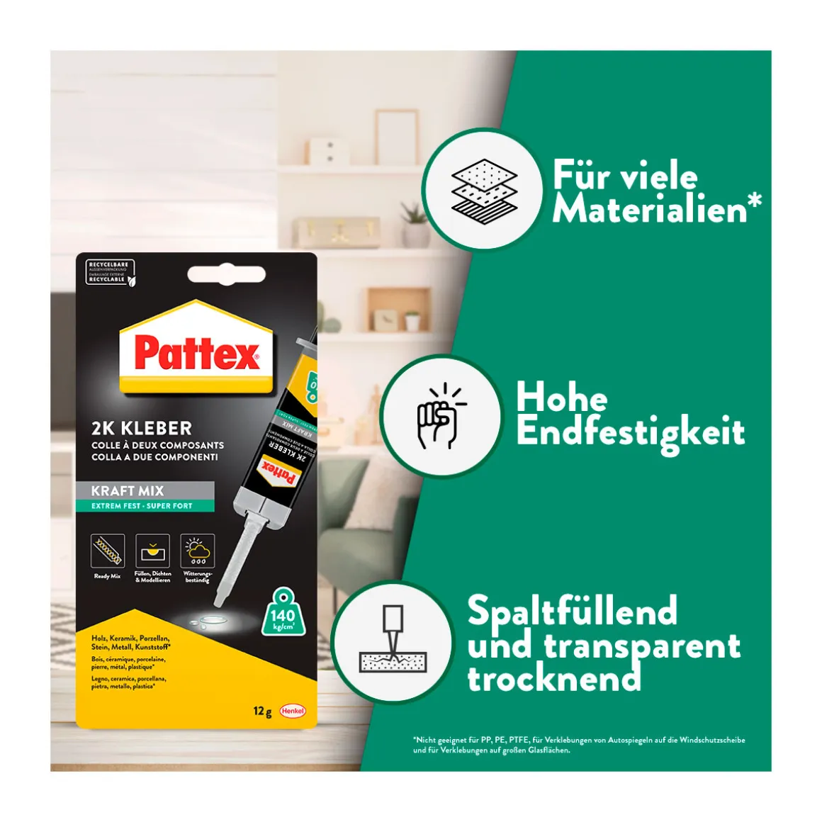 Pattex 2K-Epoxidharz Kraft-Mix Extrem Fest 12 g