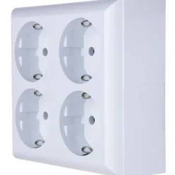 REV Ritter AP-Schalterprogramm PlanoLuxe weiß Steckdose 4-fach