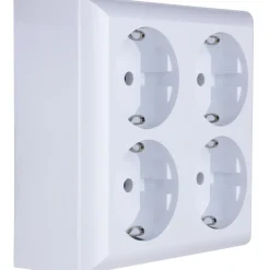 REV Ritter AP-Schalterprogramm PlanoLuxe weiß Steckdose 4-fach