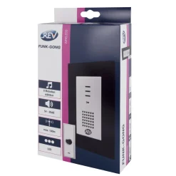 REV Ritter  Funk-Gong mit Taster Design mit 3 blauen LED 8 Melodien 100m sw-si