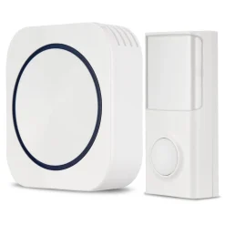 REV Ritter  Funk-Gong mit Taster kompakte Bauform mit Licht 58 Melodien 50m weiß