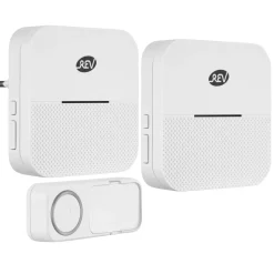 REV Ritter  Funk-Gong-Set mit 2 Funk-Gongs & 1 -Taster Orchestra 58 Mel.150m weiß