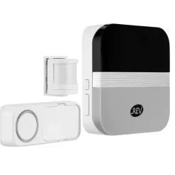 REV Ritter  Gong Funk-Set mit Gong Taster & Durchgangsmelder 58 Melodien 150m weiß