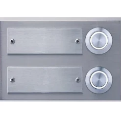 REV Ritter  Klingeltaster Aufputz 2-fach mit LED-Beleuchtung und gravierbarem Namensschild Edelstahl