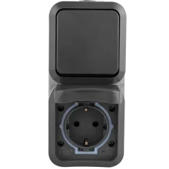 REV Ritter Kombi A/W-Schalter + Steckdose AquaStorm senkrecht