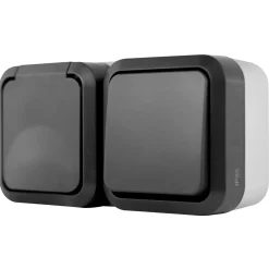 REV Ritter Kombi A/W-Schalter + Steckdose AquaStorm waagrecht