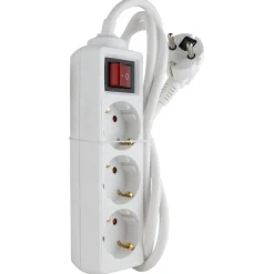 REV Ritter Steckdosenleiste Standard 3-fach mit Schalter 1,4 m weiß