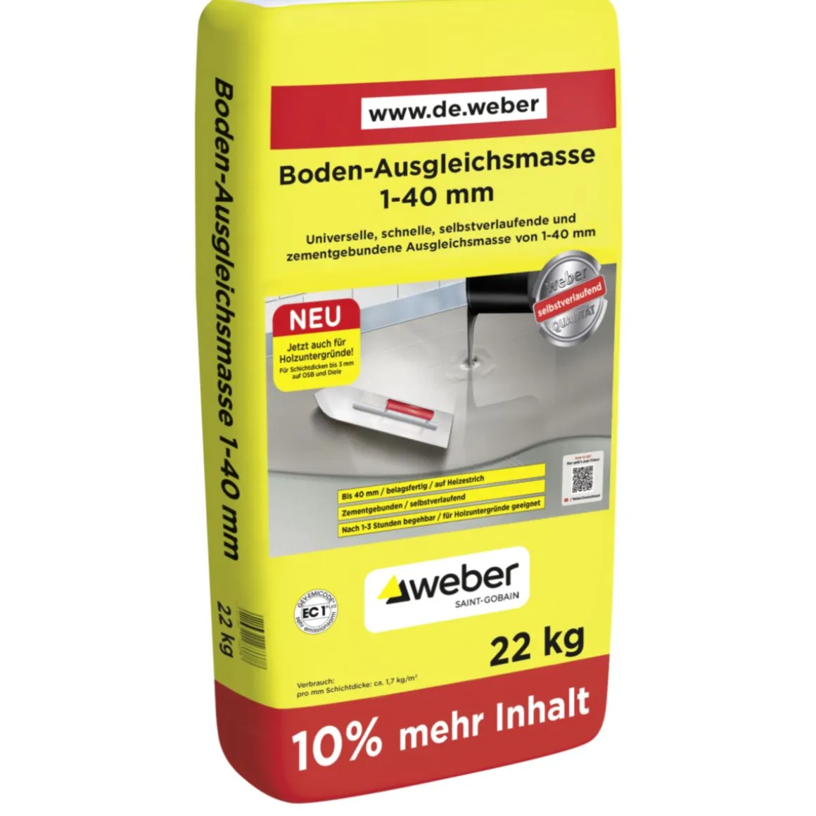 Saint-Gobain Weber Boden-Ausgleichsmasse 1-40 mm 22 kg
