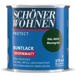 Schöner Wohnen Farbe Buntlack Protect moosgrün seidenmatt 375 ml
