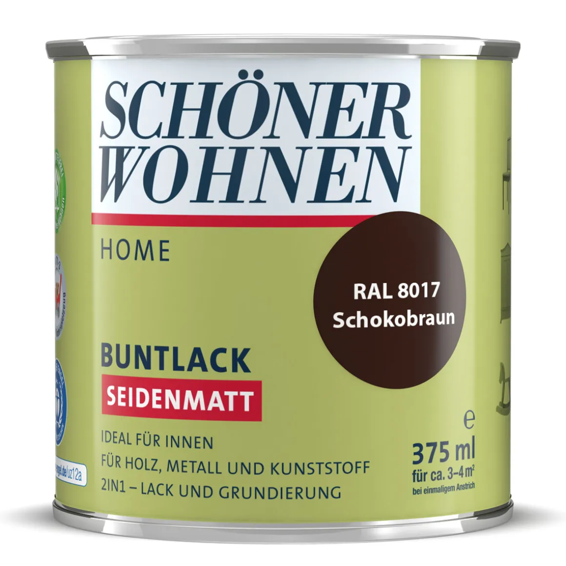 Schöner Wohnen Farbe Buntlack Home schokobraun seidenmatt 375 ml