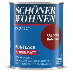 Schöner Wohnen Farbe Buntlack Protect rubinrot seidenmatt 750 ml