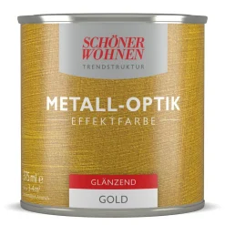 Schöner Wohnen Farbe Metall-Optik Effektfarbe Gold glänzend 375 ml