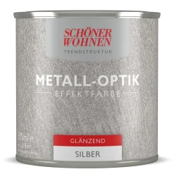 Schöner Wohnen Farbe Metall-Optik Effektfarbe Silber glänzend 375 ml