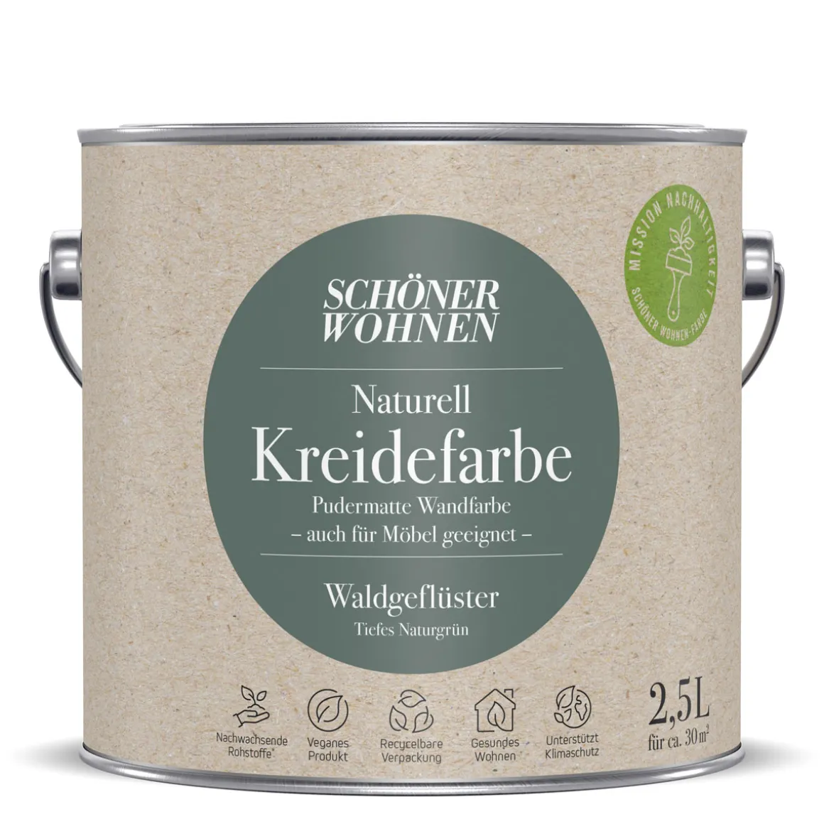 Schöner Wohnen Farbe Naturell Kreidefarbe 2,5 L Waldgefluester