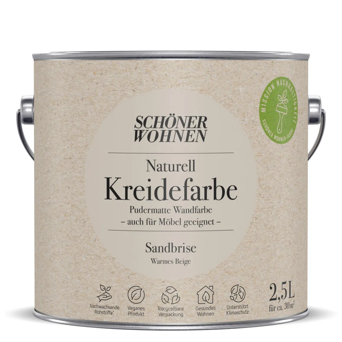 Schöner Wohnen Farbe Naturell Kreidefarbe 2,5 L Sandbriese
