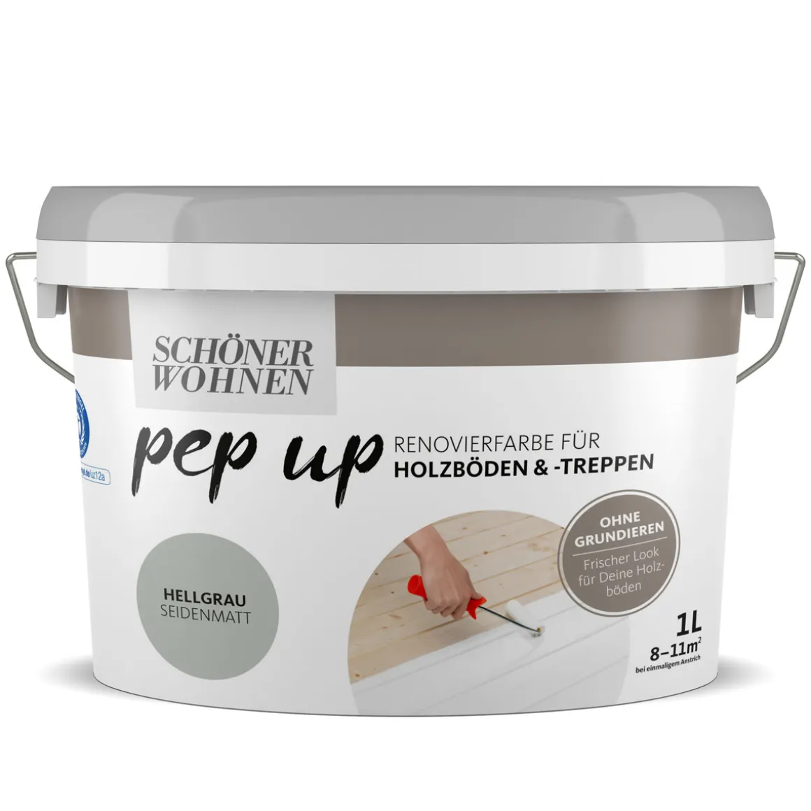 Schöner Wohnen Farbe pep up Holzböden und -treppen hellgrau 1 L