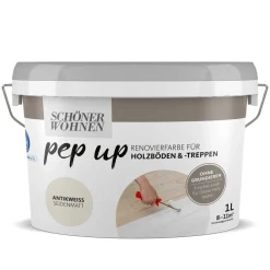 Schöner Wohnen Farbe pep up Holzböden und -treppen antikweiß 1 L