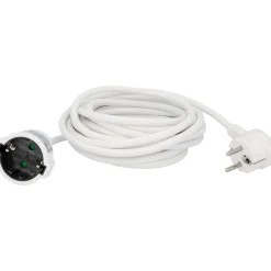 Schuko-Verlängerung mit Flachstecker 5m weiß