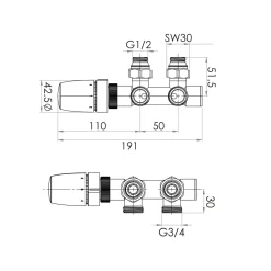 Schulte EP Mittenanschlussgarnitur Set Eck verchromt