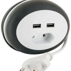 Schwaiger  Euroverlängerung mit 2 x USB Anschluss weiß