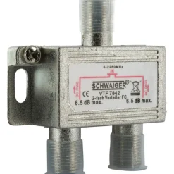 Schwaiger 2-fach Universal-Verteiler 6,5 dB für Kabel/Antenne