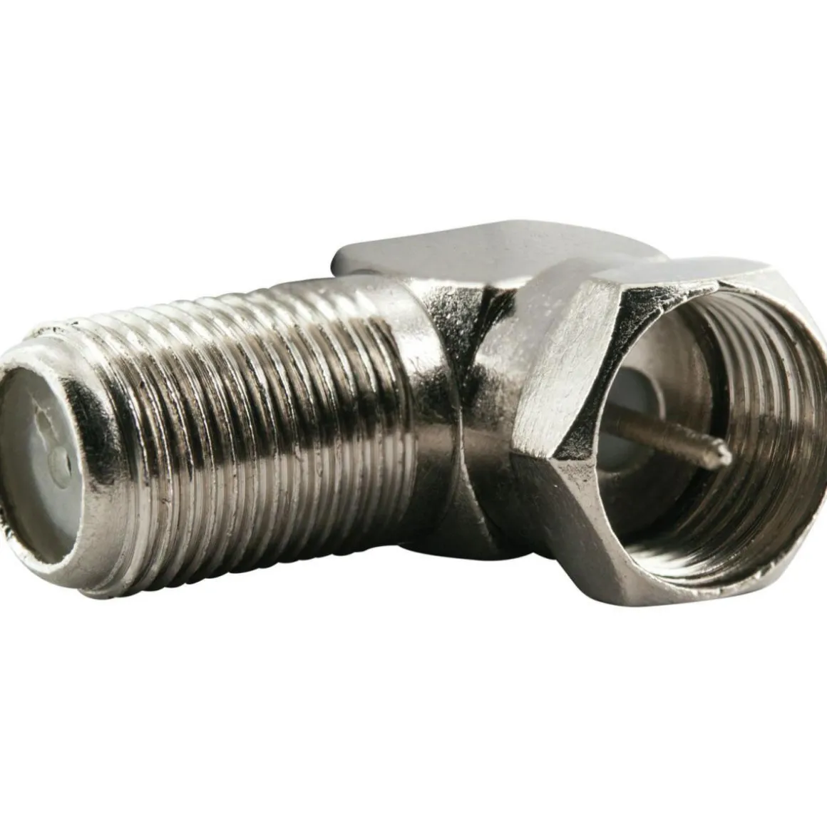 Schwaiger F-Winkeladapter für F-Stecker/F-Buchse 2 Stück silber