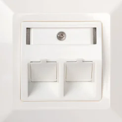 Schwaiger  Keystone Anschlussdose 2-fach Unterputz mit Schrägauslass