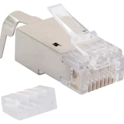 Schwaiger Netzwerkstecker CAT 6a/CAT 7 silber/grau 18 Stück