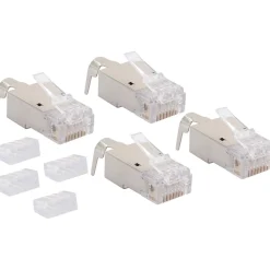 Schwaiger Netzwerkstecker CAT 6a/CAT 7 silber/grau 4 Stück
