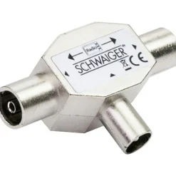 Schwaiger Rundfunk-Aufsteckverteiler 2-fach metall