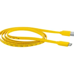 Schwaiger  Sync und Ladekabel Typ C mit Maßband 1,2 m gelb