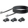 Schwaiger Telefon-Anschluss-Set 10 m schwarz mit 3 Adaptern