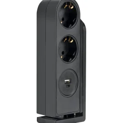 Schwaiger  Tischsteckdosenleiste 2-fach mit USB C/A klemmbar