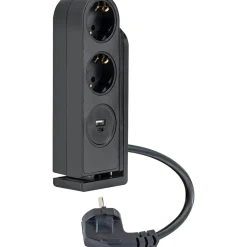Schwaiger  Tischsteckdosenleiste 2-fach mit USB C/A klemmbar