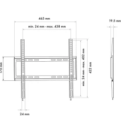 Schwaiger TV-Wandhalter Fixed 2 81 bis 190 cm schwarz