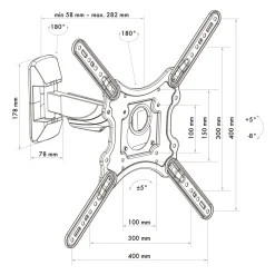 Schwaiger TV-Wandhalter Motion 3 58 bis 190 cm schwarz
