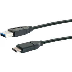 Schwaiger USB-3.1-Adapterkabel C-Stecker USB 3.0 1m schwarz