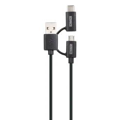 Schwaiger USB-3.1-A-Kabel mit C-Stecker/2.0 Micro1m schwarz